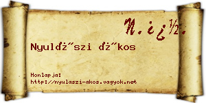 Nyulászi Ákos névjegykártya